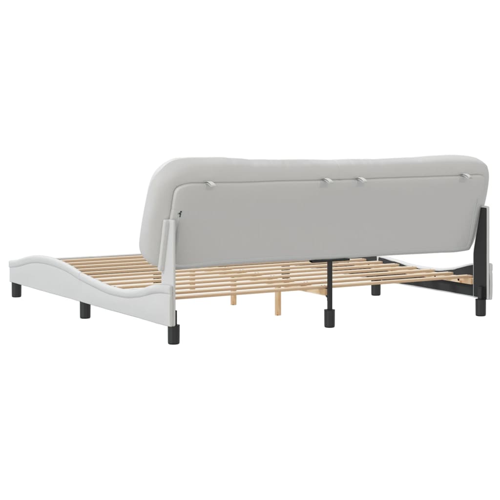 Cadre de lit sans matelas Hvar blanc 200x200 cm similicuir - XIOS