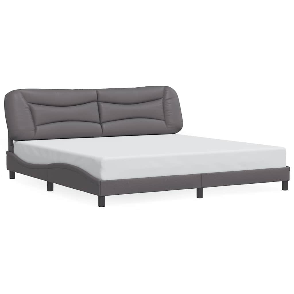 Cadre de lit sans matelas Hvar gris 200x200 cm similicuir - XIOS