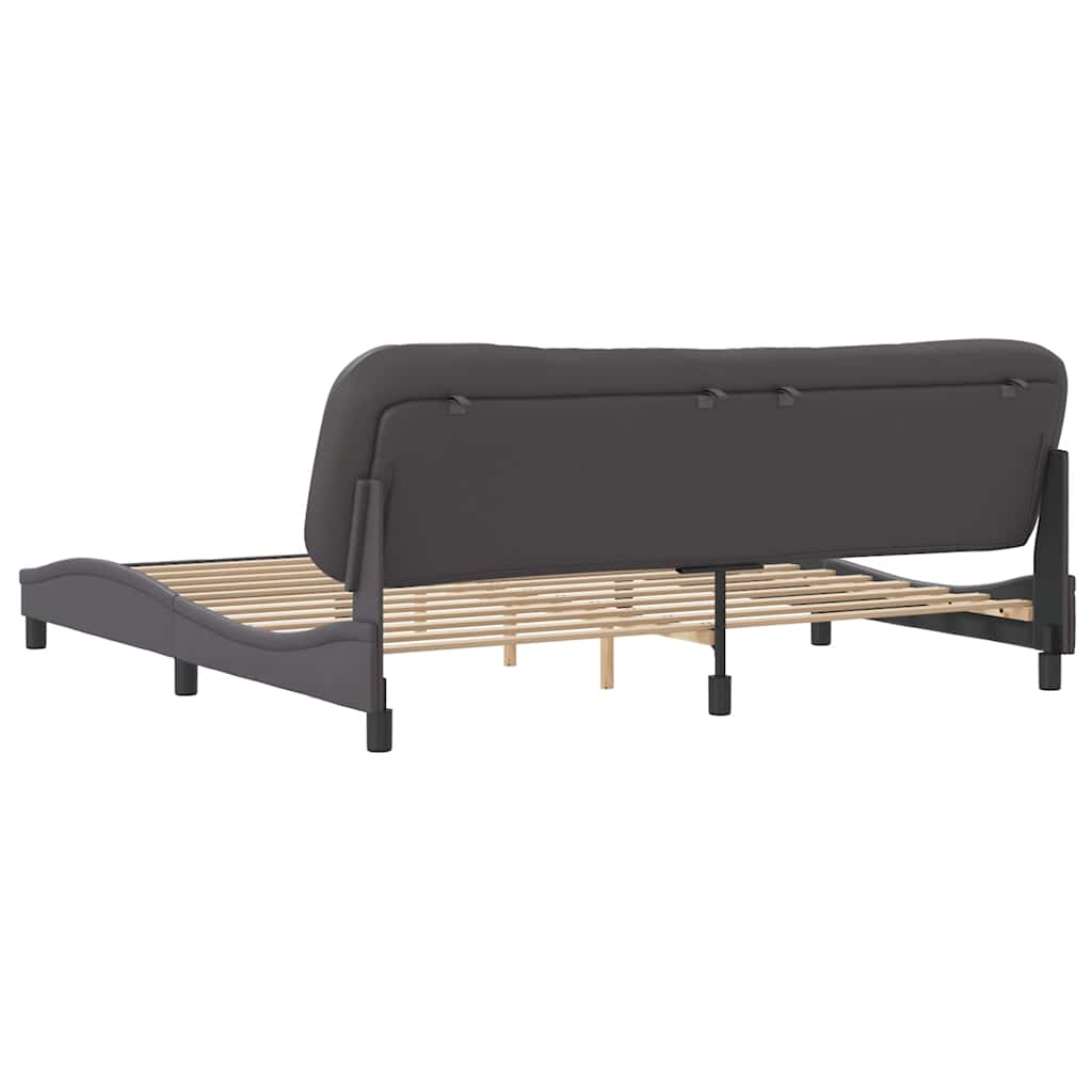 Cadre de lit sans matelas Hvar gris 200x200 cm similicuir - XIOS
