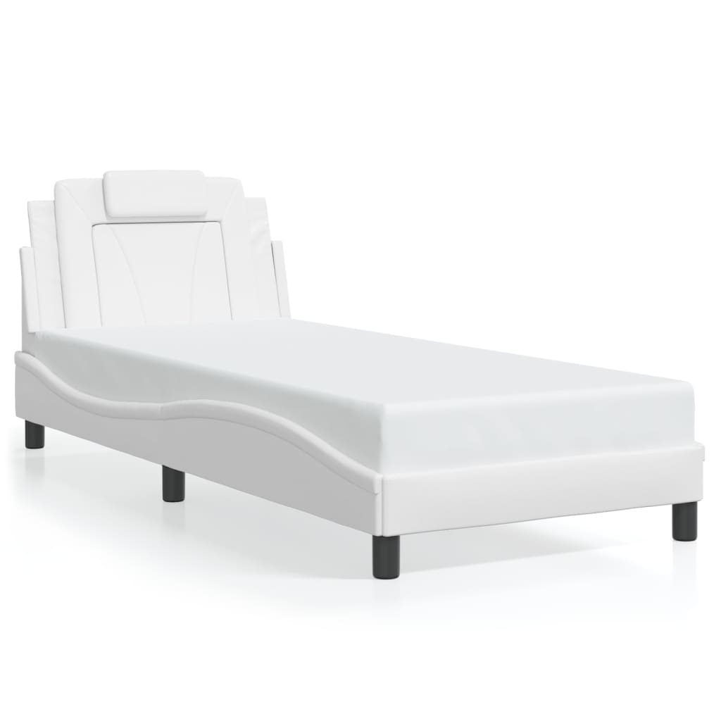Cadre de lit sans matelas blanc 80x200 cm similicuir - XIOS