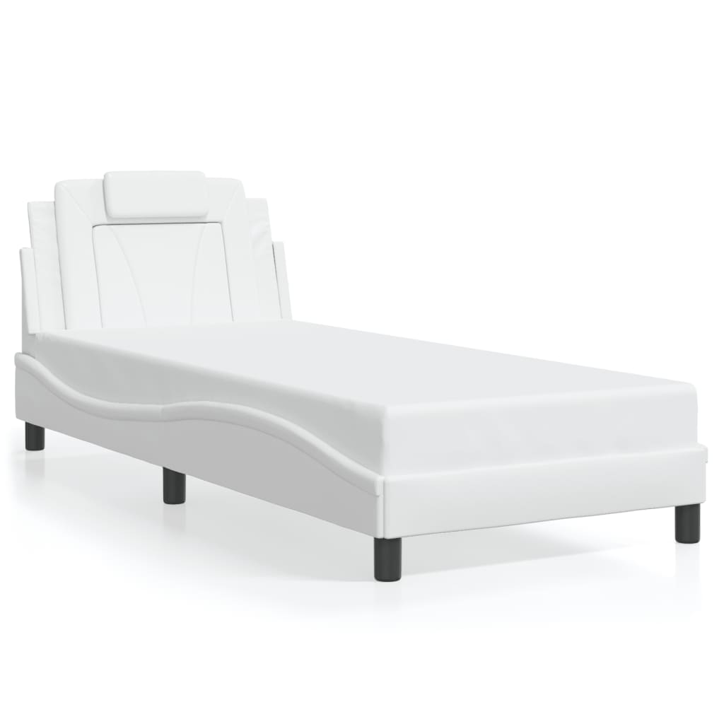 Cadre de lit Viana sans matelas blanc 90x190 cm similicuir - XIOS