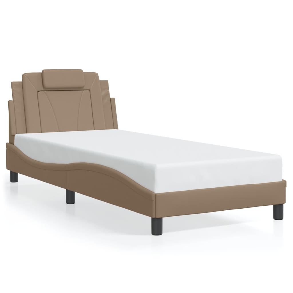 Cadre de lit Viana sans matelas cappuccino 90x190 cm similicuir - XIOS