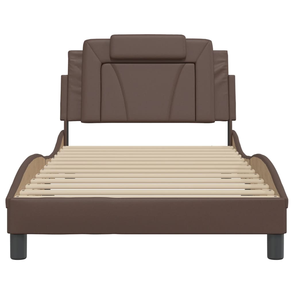 Cadre de lit sans matelas marron 100x200 cm similicuir - XIOS
