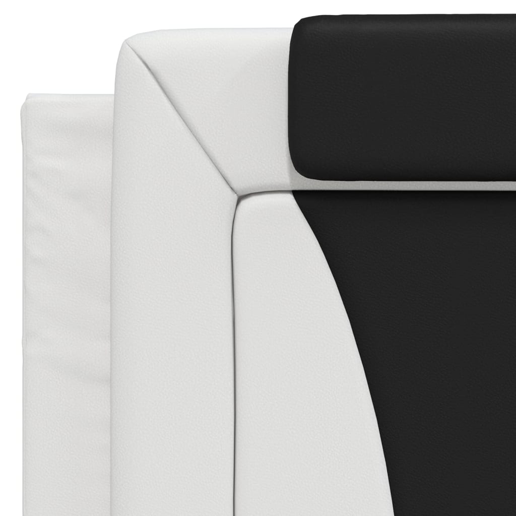 Cadre de lit sans matelas blanc et noir 100x200 cm similicuir - XIOS