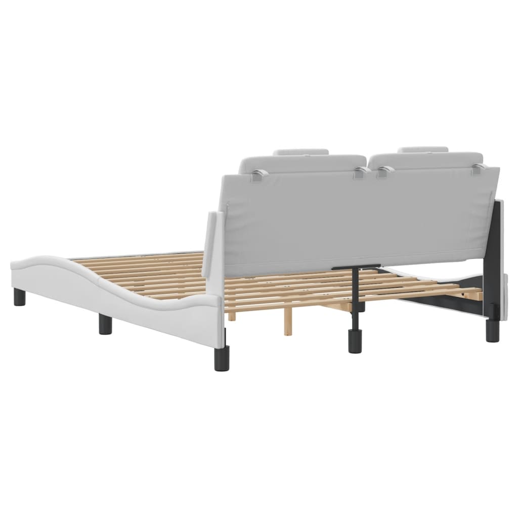 Cadre de lit sans matelas blanc 120x200 cm similicuir - XIOS