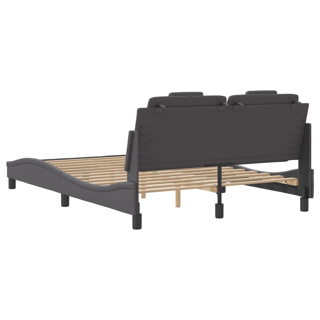 Cadre de lit sans matelas gris 120x200 cm similicuir - XIOS