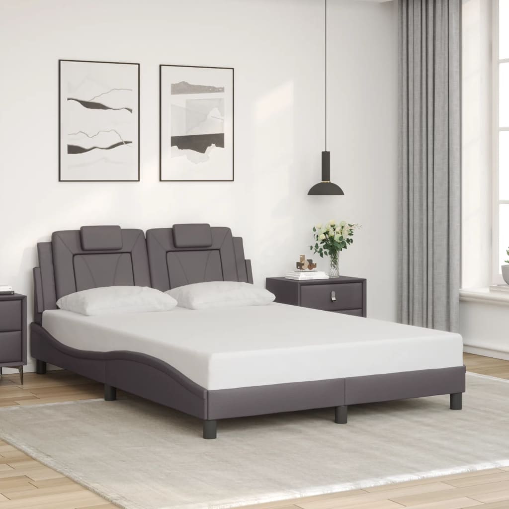 Cadre de lit sans matelas gris 120x200 cm similicuir - XIOS