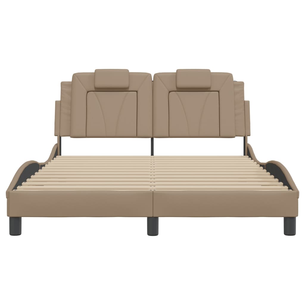 Cadre de lit sans matelas cappuccino 120x200 cm similicuir - XIOS