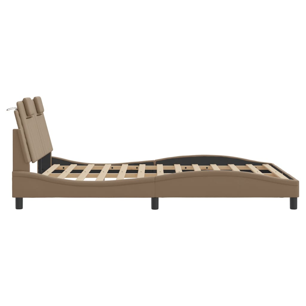Cadre de lit sans matelas cappuccino 120x200 cm similicuir - XIOS