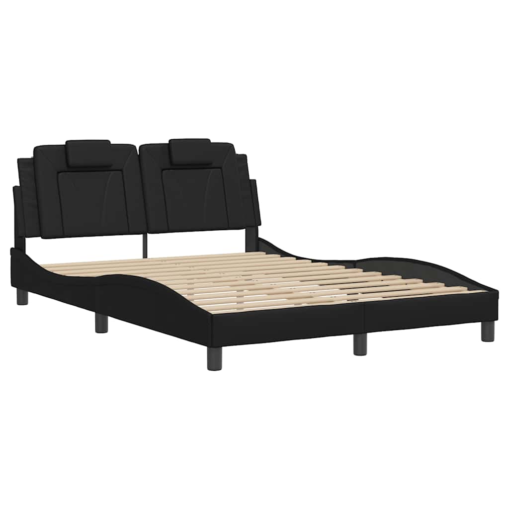 Cadre de lit Viana sans matelas noir 140x190 cm similicuir