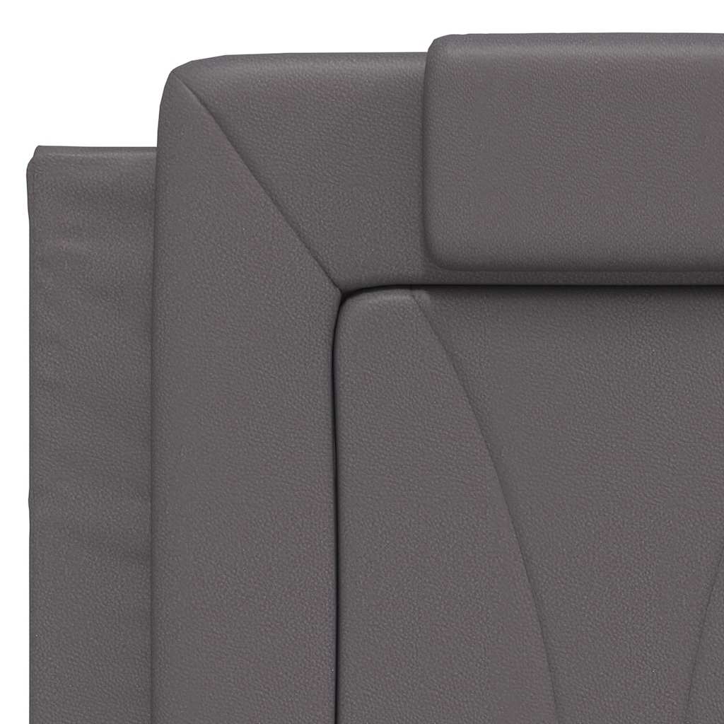 Cadre de lit Viana sans matelas gris 140x190 cm similicuir
