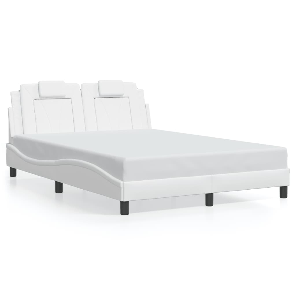 Cadre de lit sans matelas blanc 140x200 cm similicuir - XIOS