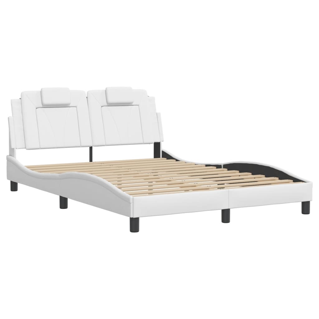 Cadre de lit sans matelas blanc 140x200 cm similicuir - XIOS