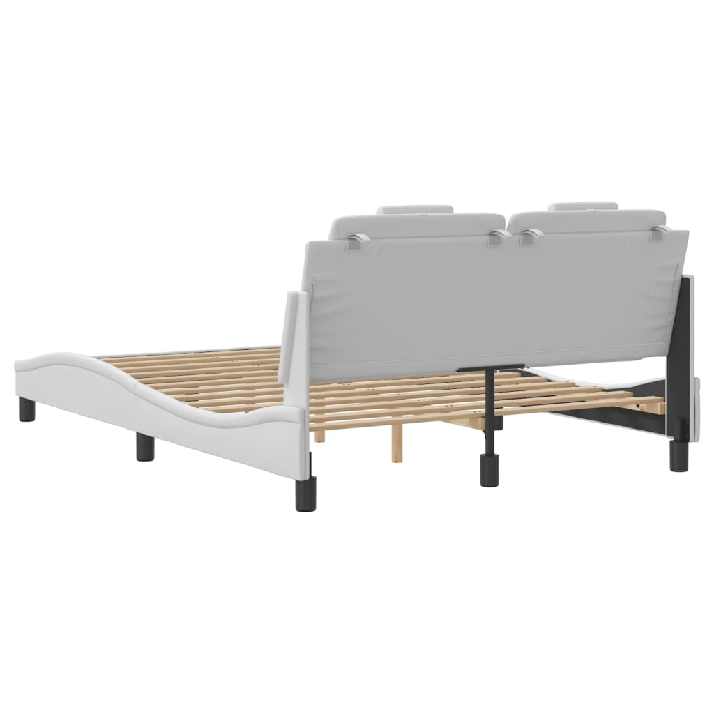 Cadre de lit sans matelas blanc 140x200 cm similicuir - XIOS