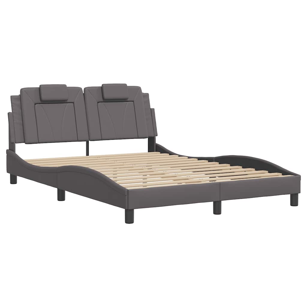 Cadre de lit Viana sans matelas gris 140x200 cm similicuir