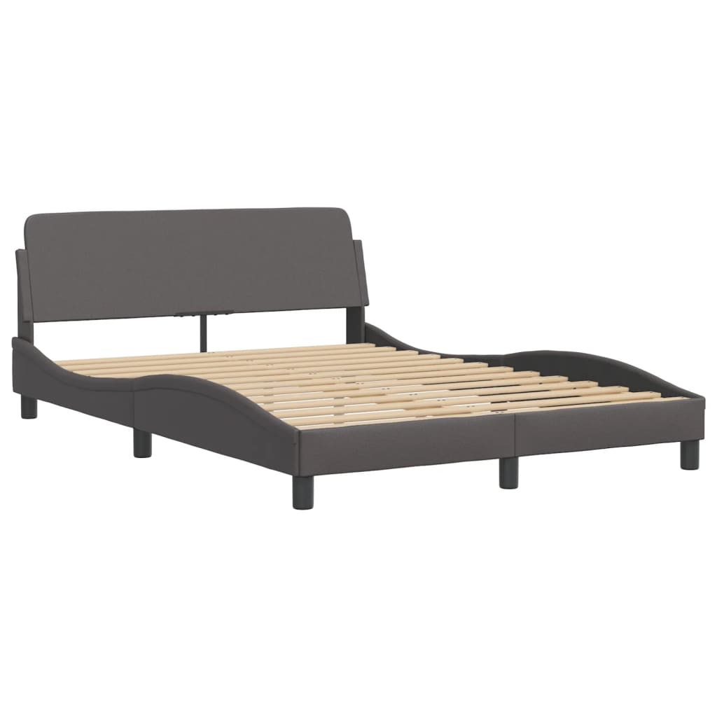 Cadre de lit sans matelas gris 140x200 cm similicuir - XIOS