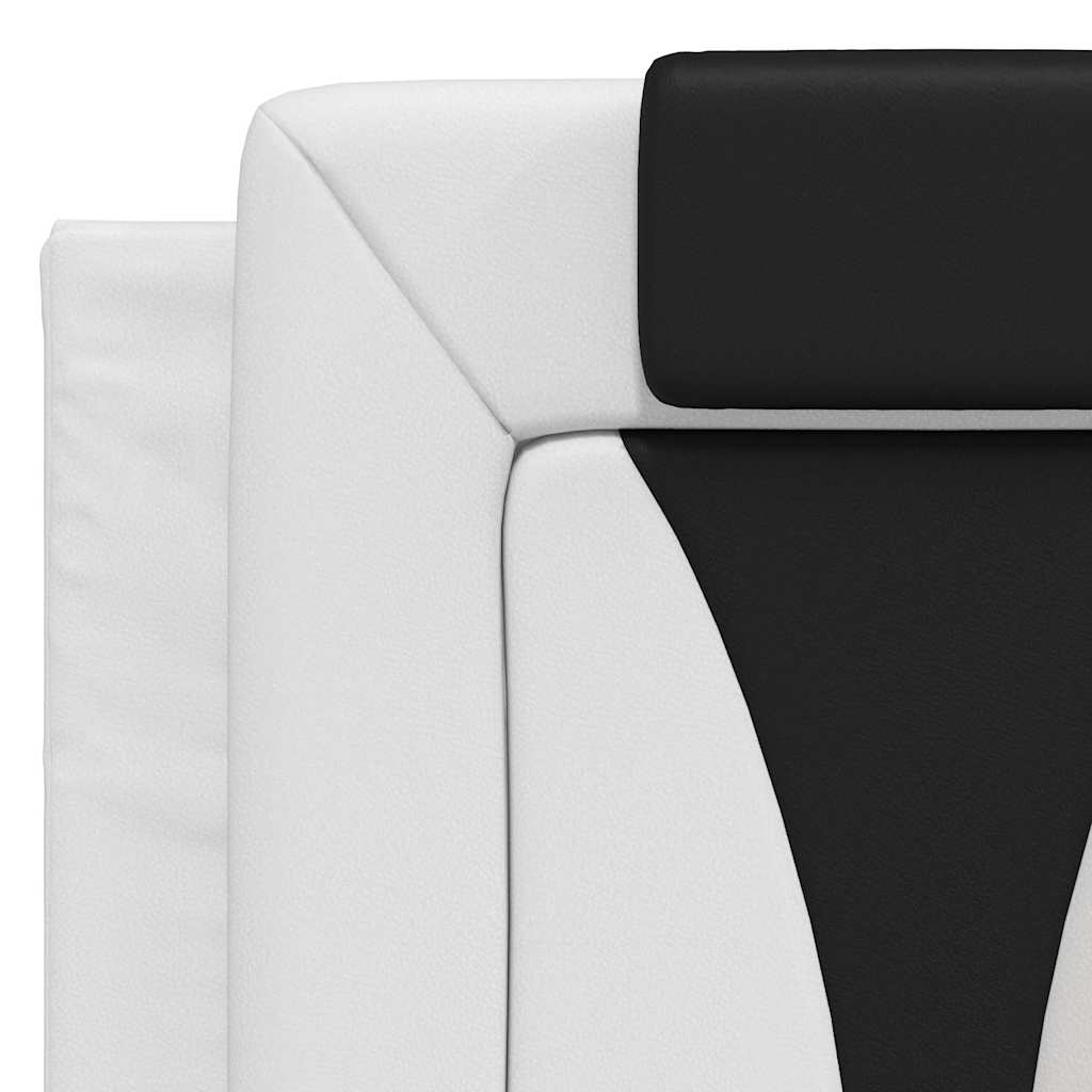 Cadre de lit Viana sans matelas blanc et noir 140x200 cm similicuir