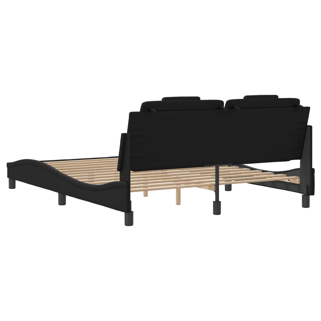 Cadre de lit sans matelas noir 160x200 cm similicuir - XIOS