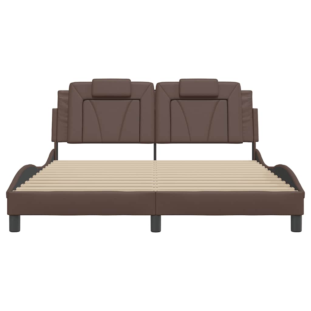 Cadre de lit Viana sans matelas marron 160x200 cm similicuir