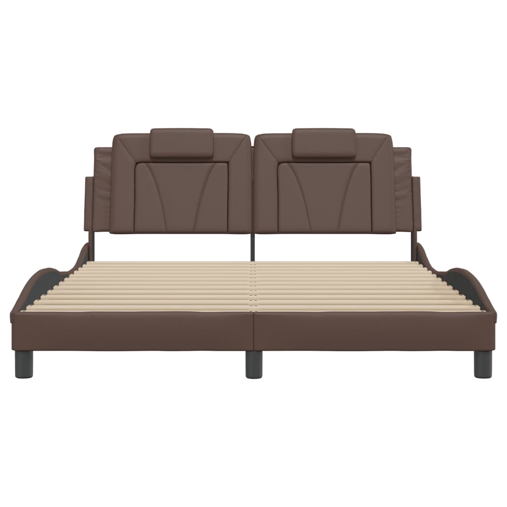 Cadre de lit sans matelas marron 160x200 cm similicuir - XIOS