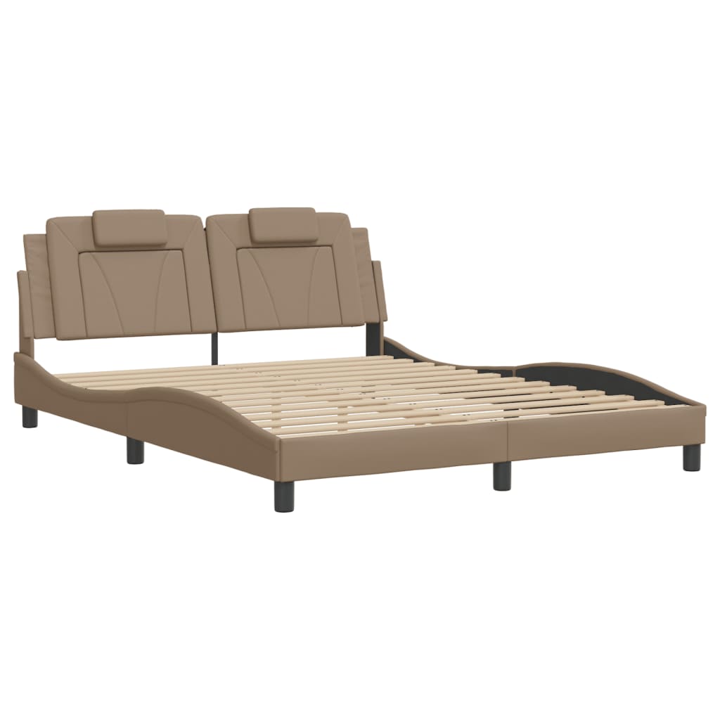 Cadre de lit Viana sans matelas cappuccino 160x200 cm similicuir - XIOS