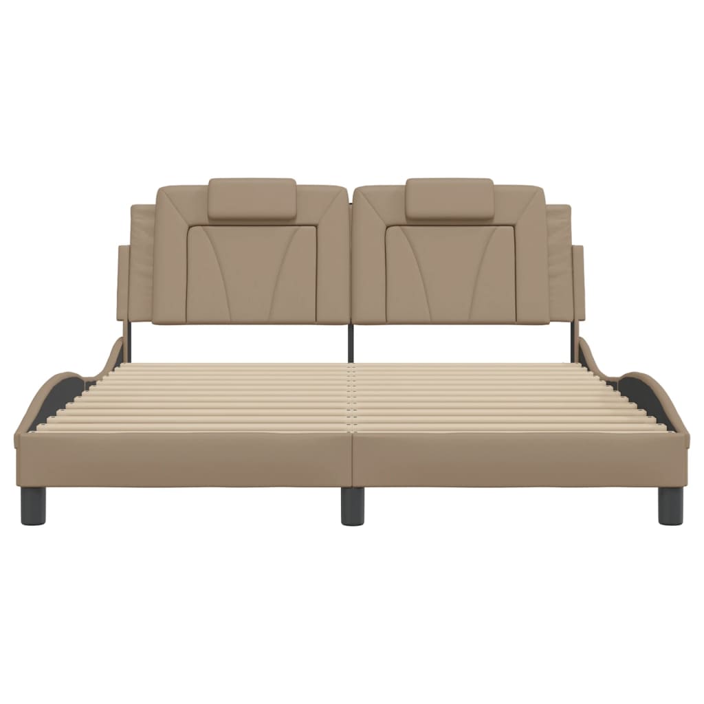 Cadre de lit Viana sans matelas cappuccino 160x200 cm similicuir - XIOS