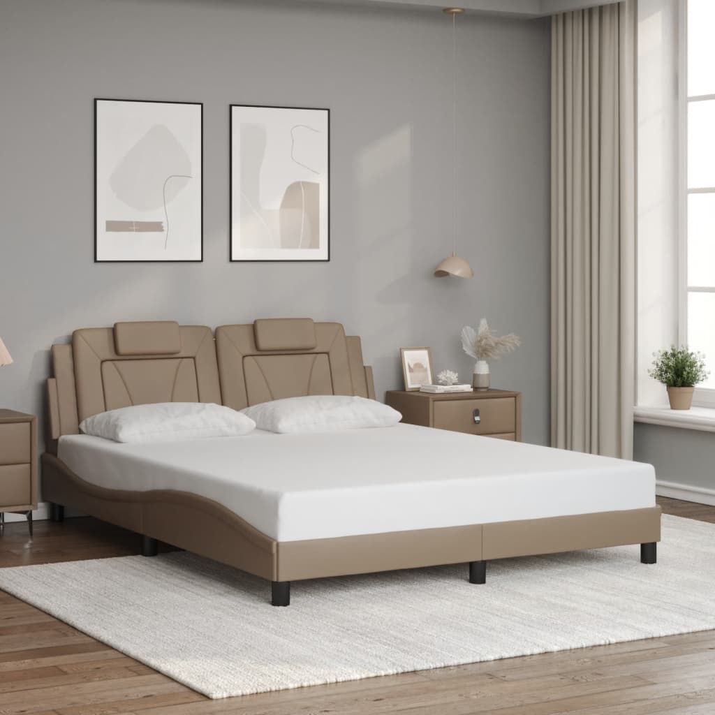Cadre de lit Viana sans matelas cappuccino 160x200 cm similicuir - XIOS