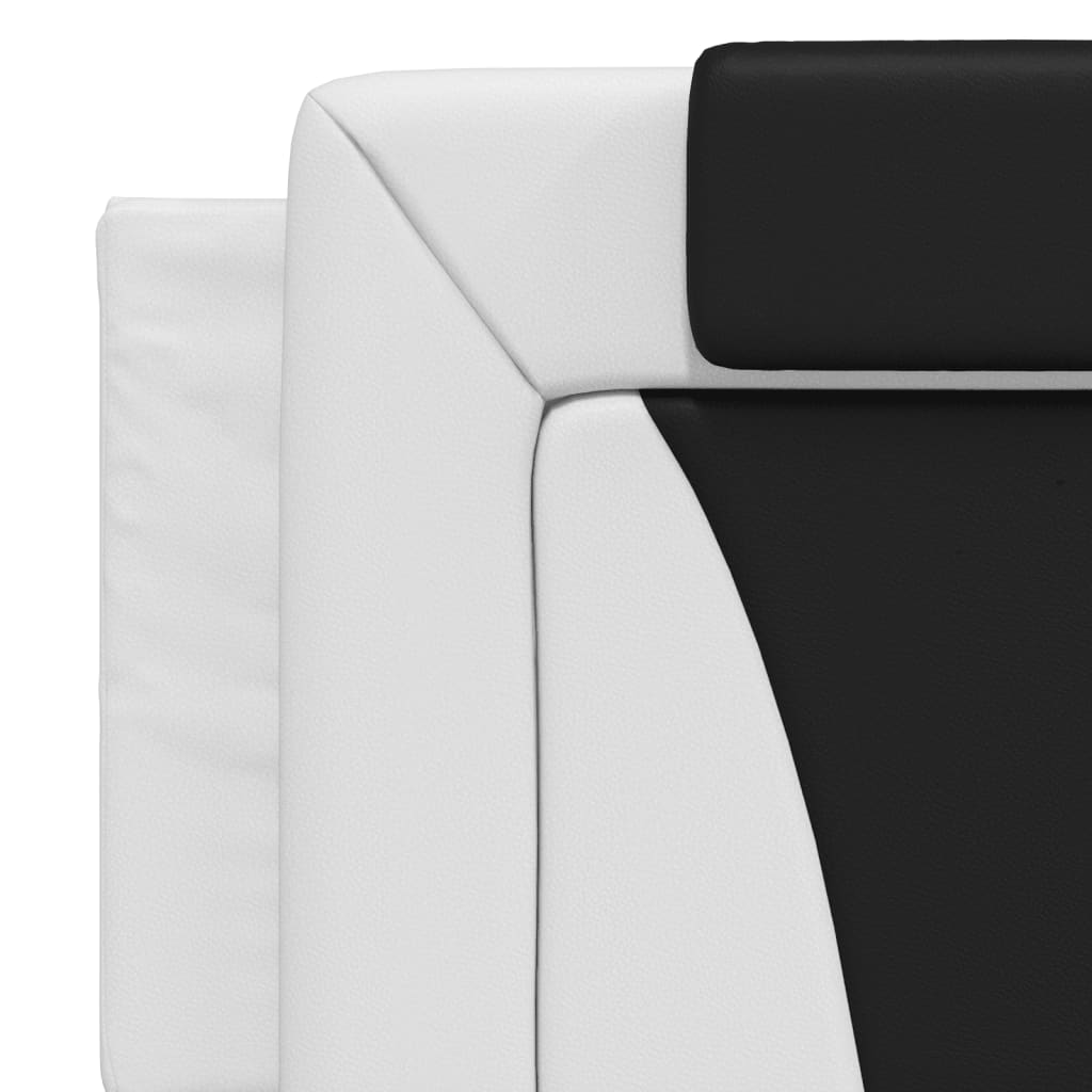 Cadre de lit sans matelas blanc et noir 160x200 cm similicuir - XIOS