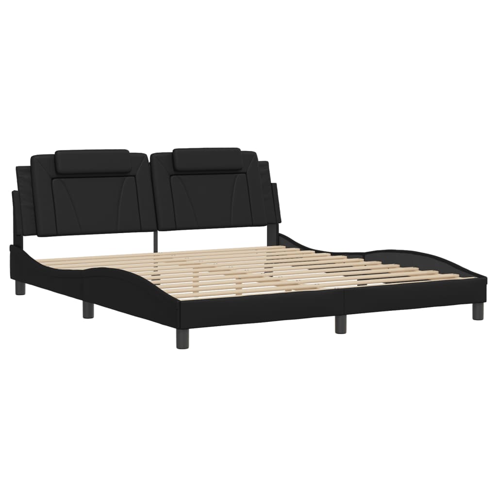 Cadre de lit sans matelas noir 180x200 cm similicuir - XIOS