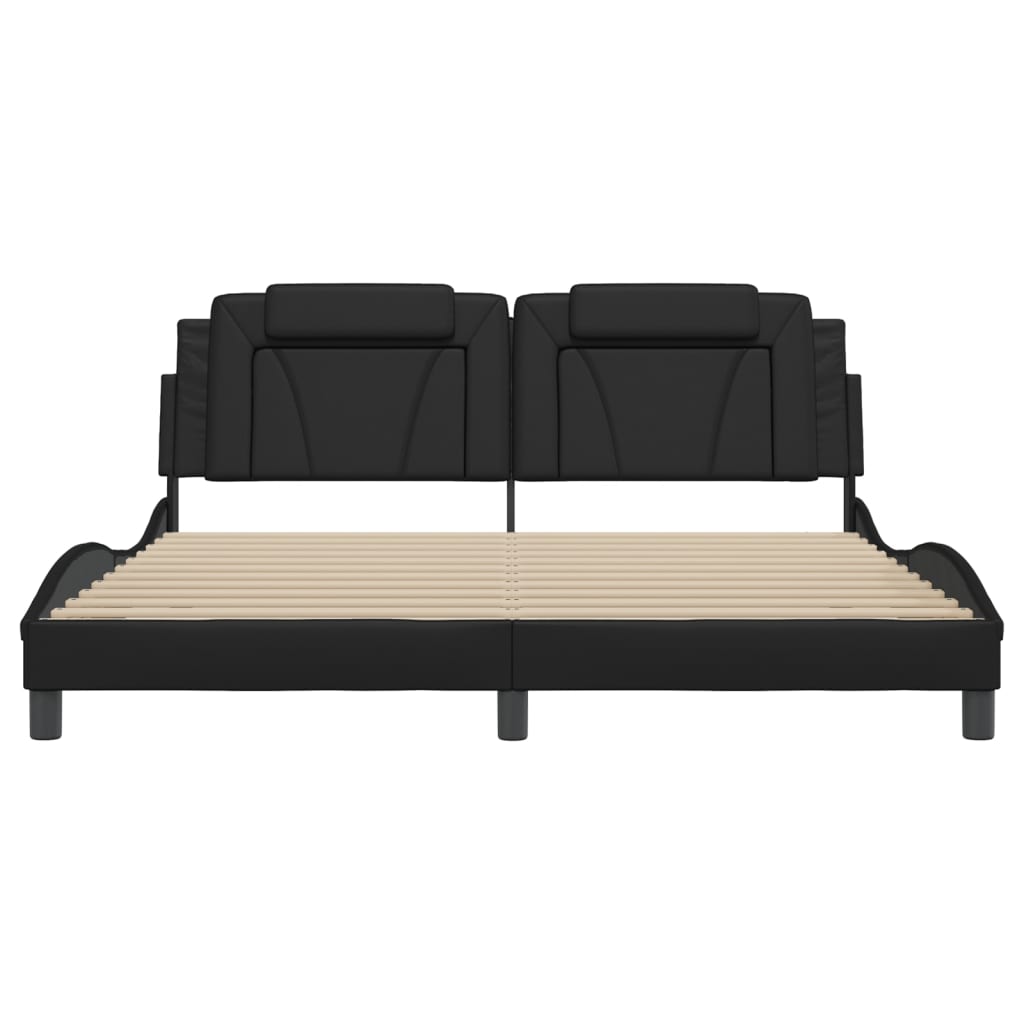 Cadre de lit sans matelas noir 180x200 cm similicuir - XIOS
