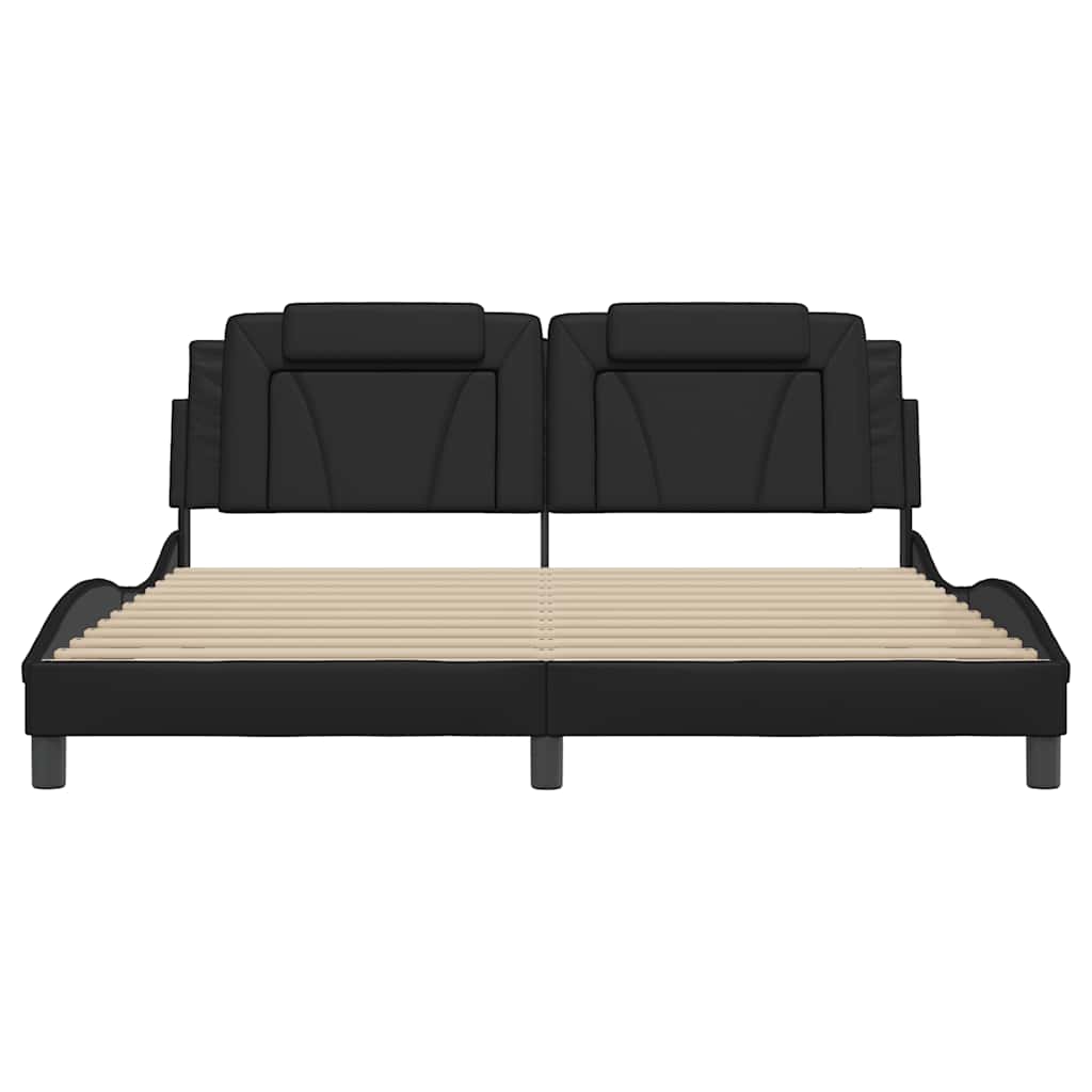 Cadre de lit Viana sans matelas noir 180x200 cm similicuir
