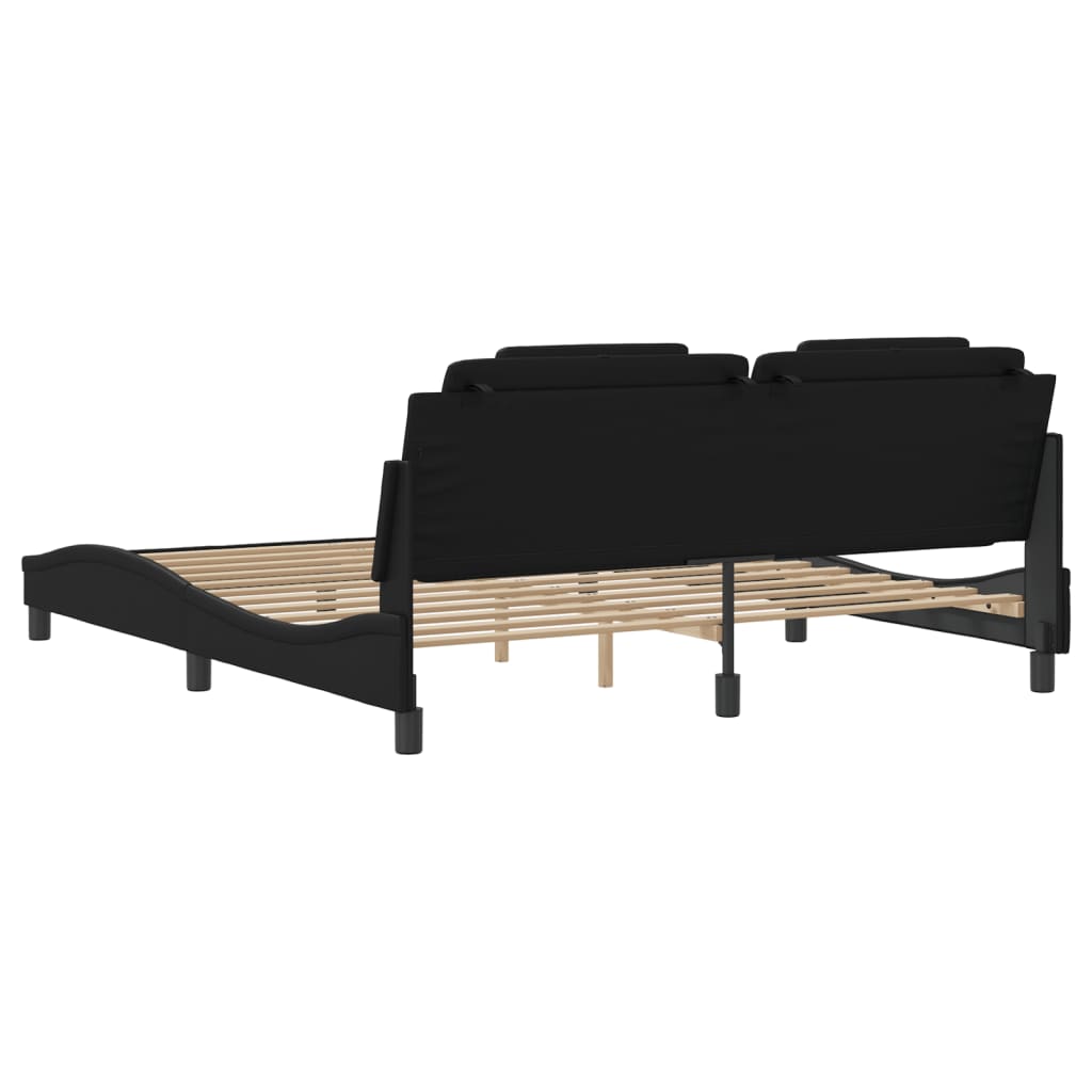 Cadre de lit sans matelas noir 180x200 cm similicuir - XIOS