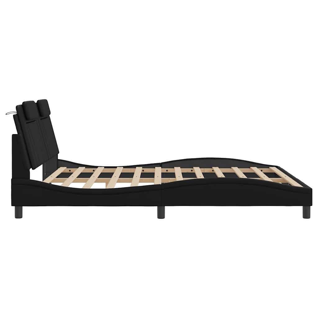 Cadre de lit Viana sans matelas noir 180x200 cm similicuir