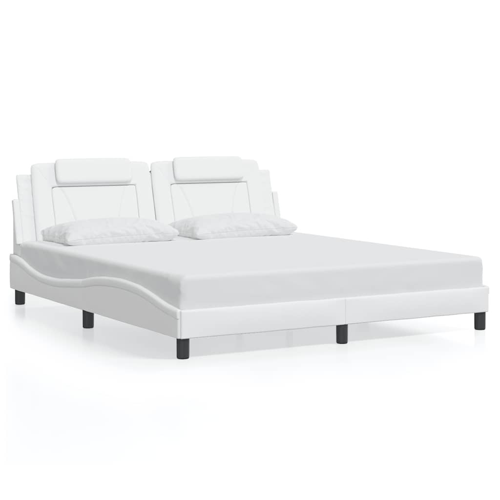 Cadre de lit Viana sans matelas blanc 180x200 cm similicuir - XIOS