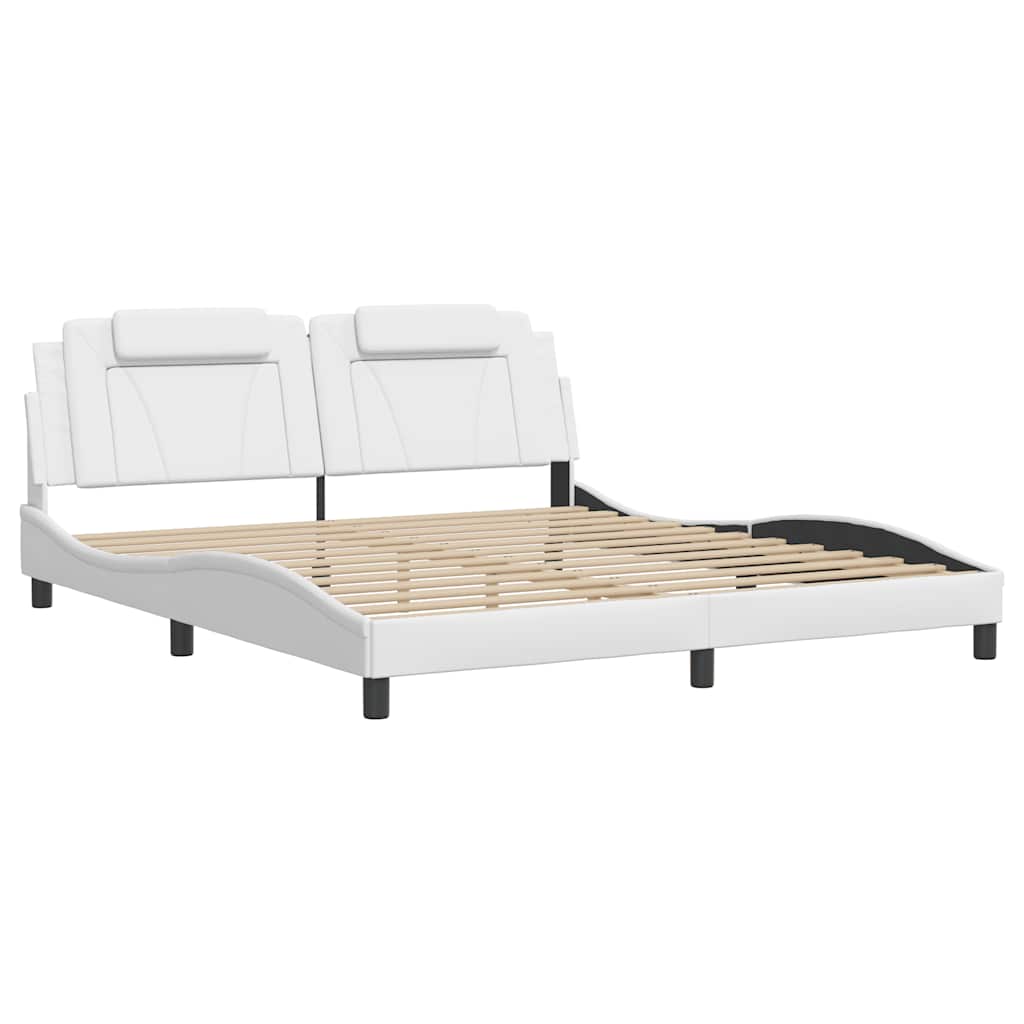 Cadre de lit Viana sans matelas blanc 180x200 cm similicuir - XIOS