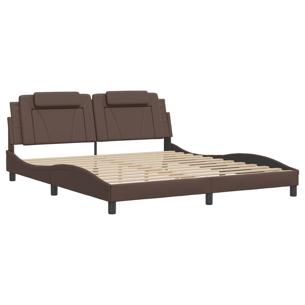 Cadre de lit sans matelas marron 180x200 cm similicuir - XIOS