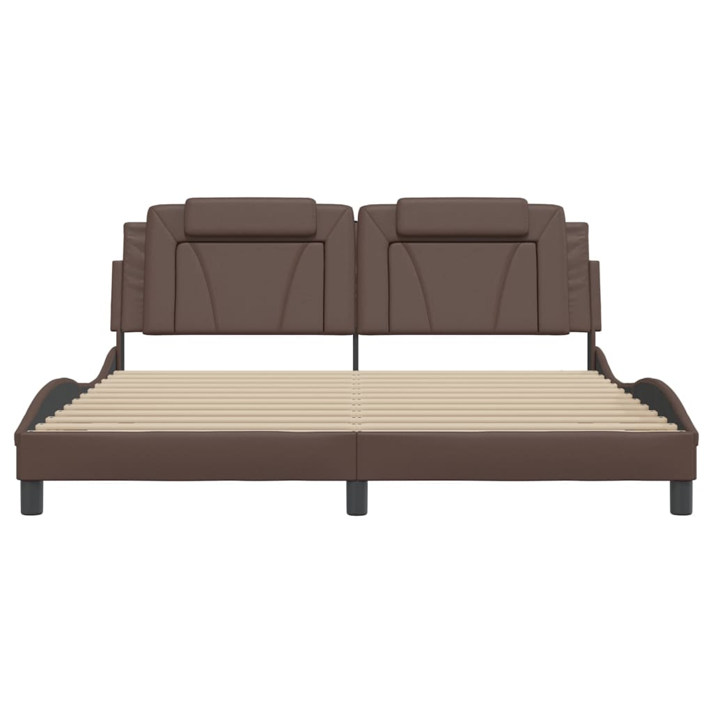 Cadre de lit sans matelas marron 180x200 cm similicuir - XIOS