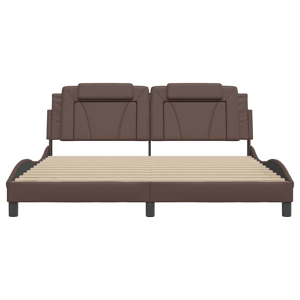 Cadre de lit Viana sans matelas marron 180x200 cm similicuir