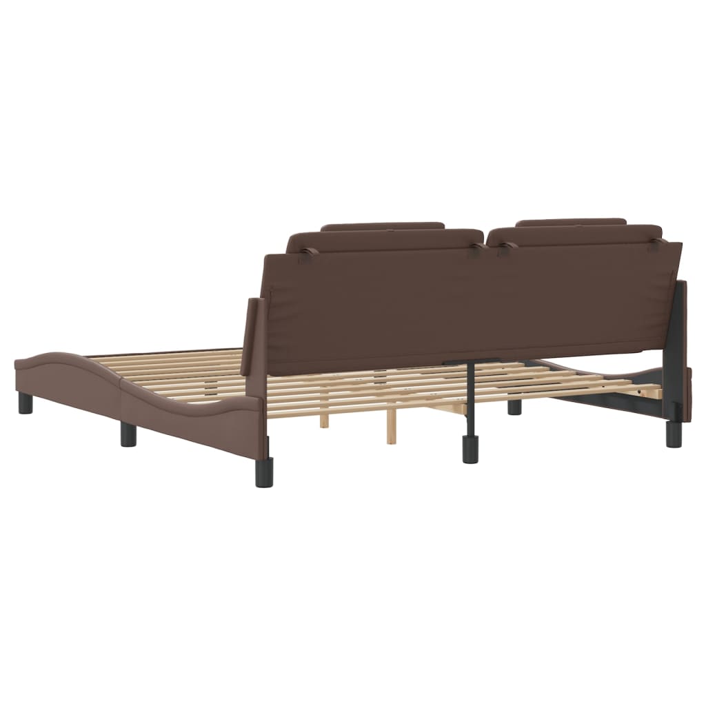 Cadre de lit sans matelas marron 180x200 cm similicuir - XIOS