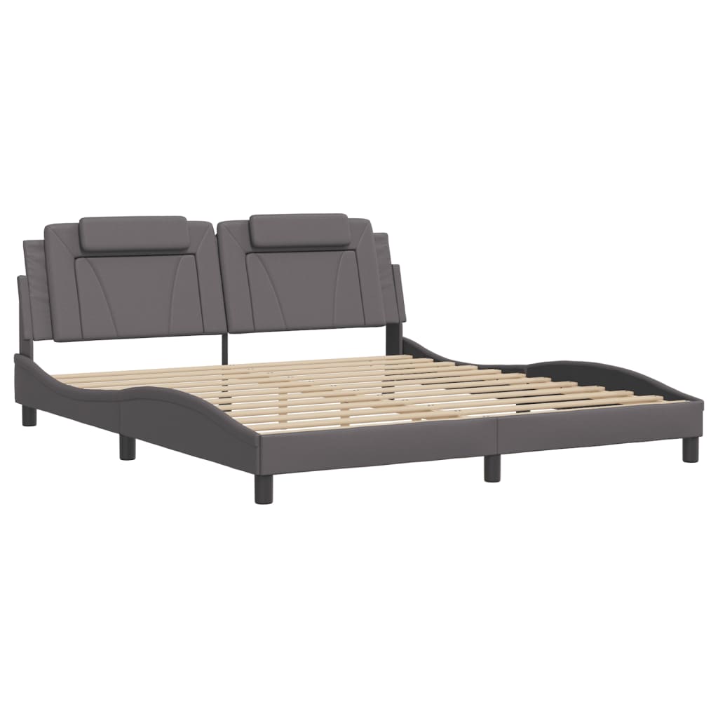 Cadre de lit sans matelas gris 180x200 cm similicuir - XIOS