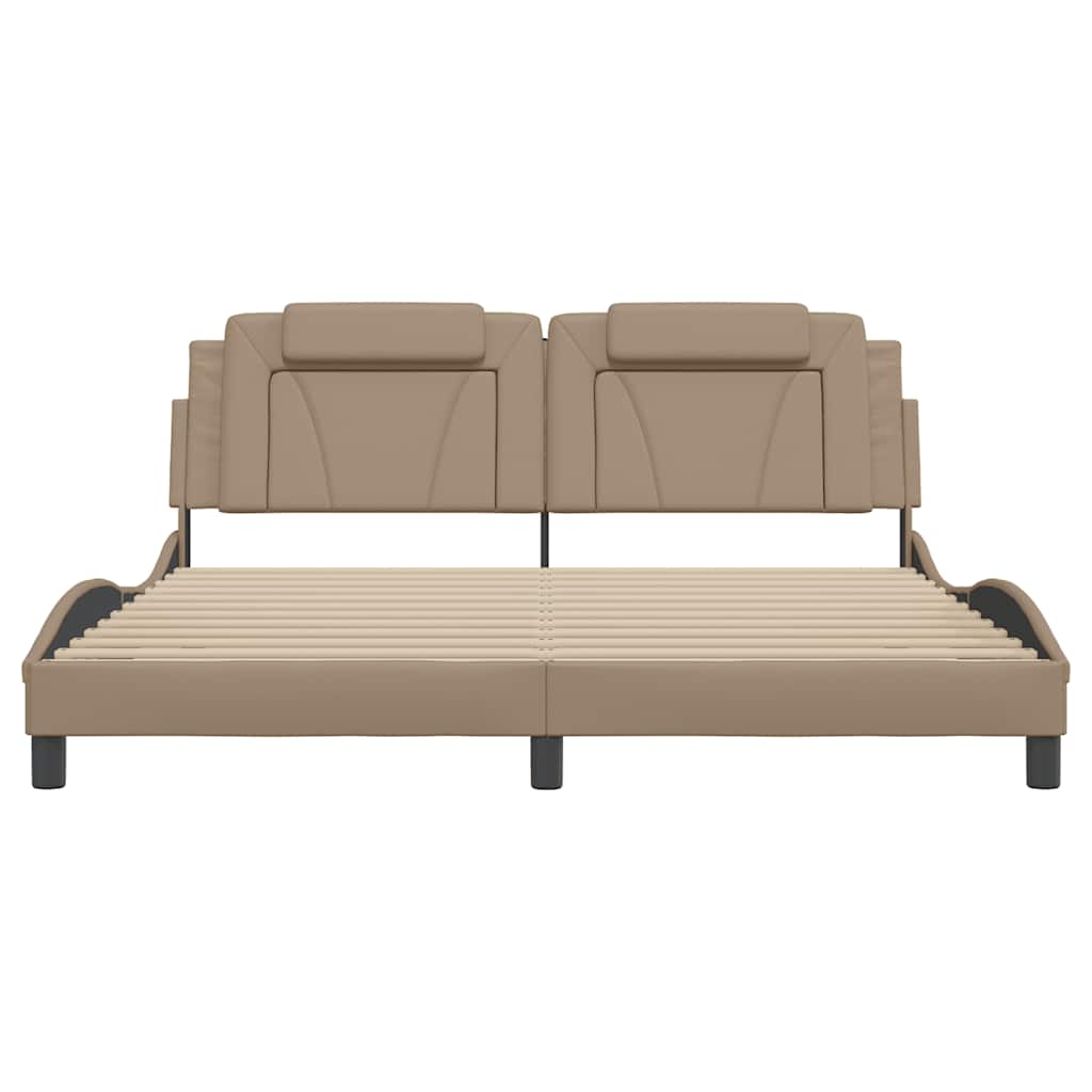 Cadre de lit Viana sans matelas cappuccino 180x200 cm similicuir