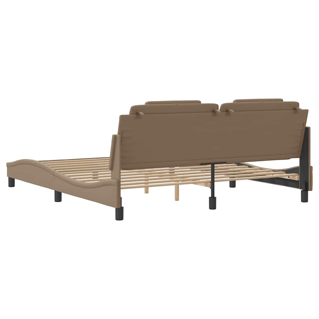 Cadre de lit Viana sans matelas cappuccino 180x200 cm similicuir