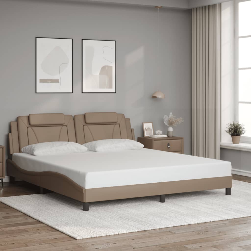 Cadre de lit sans matelas cappuccino 180x200 cm similicuir - XIOS