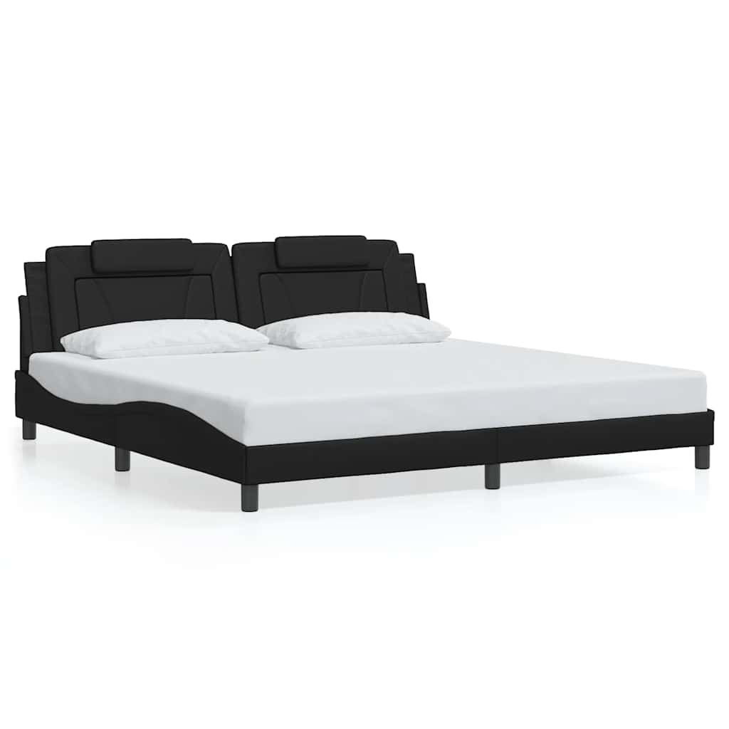 Cadre de lit Viana sans matelas noir 200x200 cm similicuir - XIOS