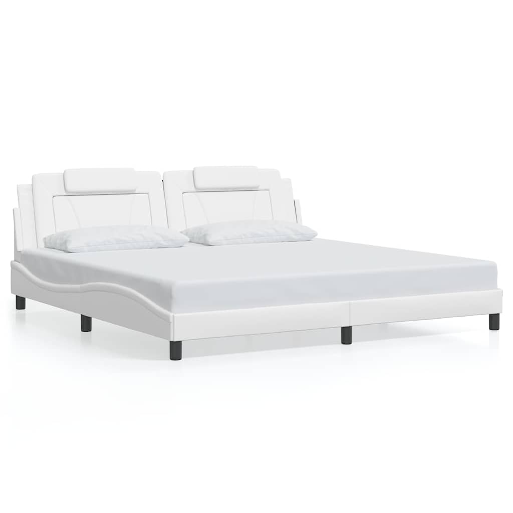 Cadre de lit Viana sans matelas blanc 200x200 cm similicuir - XIOS
