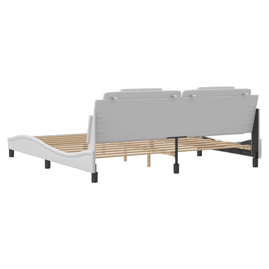 Cadre de lit Viana sans matelas blanc 200x200 cm similicuir - XIOS
