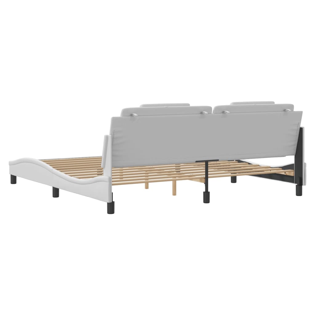 Cadre de lit Viana sans matelas blanc 200x200 cm similicuir - XIOS