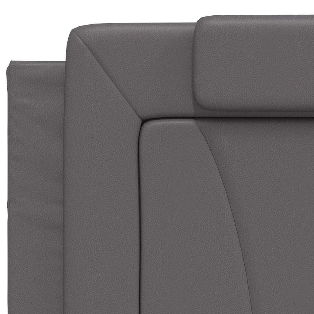 Cadre de lit Viana sans matelas gris 200x200 cm similicuir - XIOS