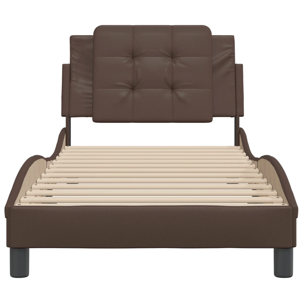 Cadre de lit sans matelas Zadar marron 80x200 cm similicuir - XIOS
