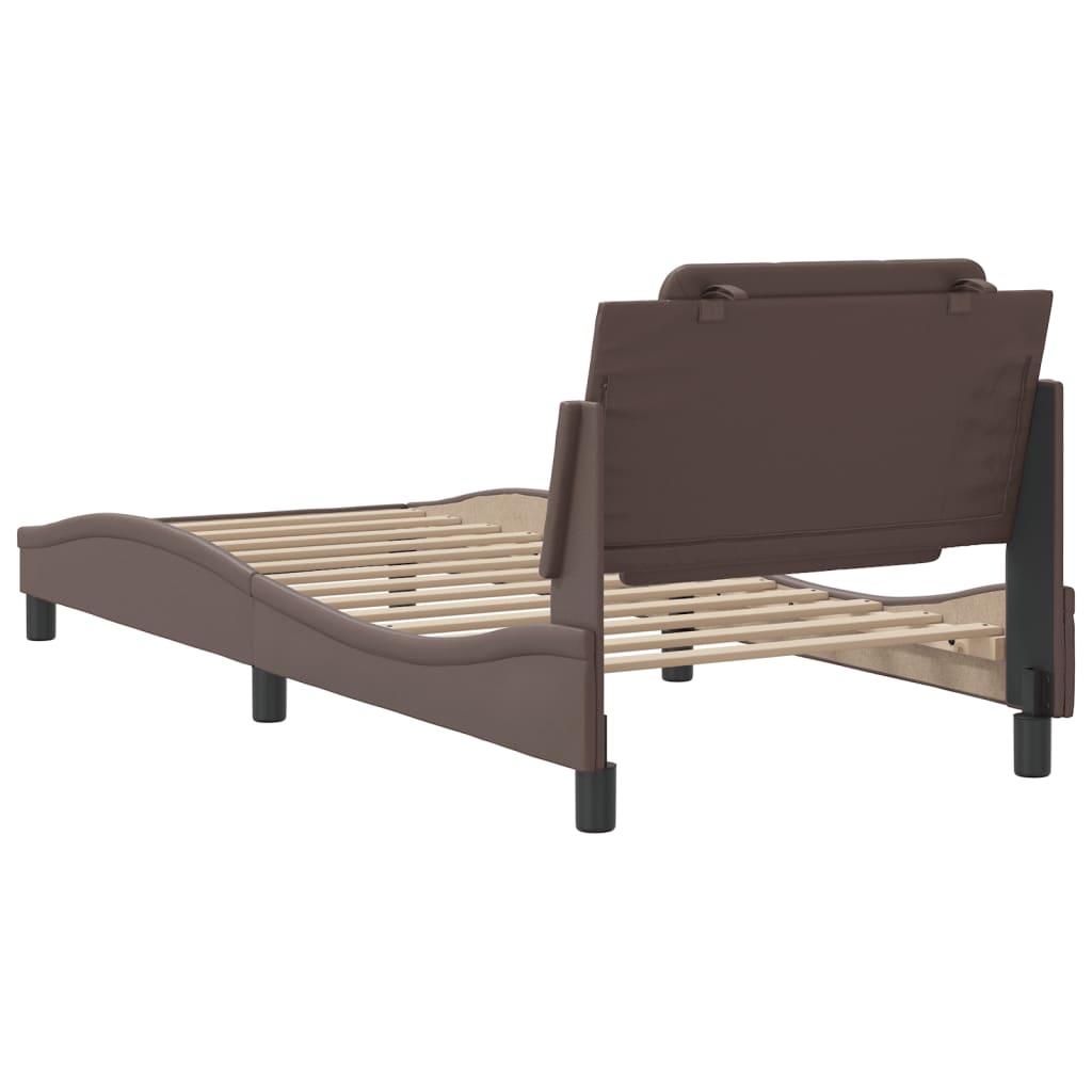 Cadre de lit sans matelas Zadar marron 80x200 cm similicuir - XIOS